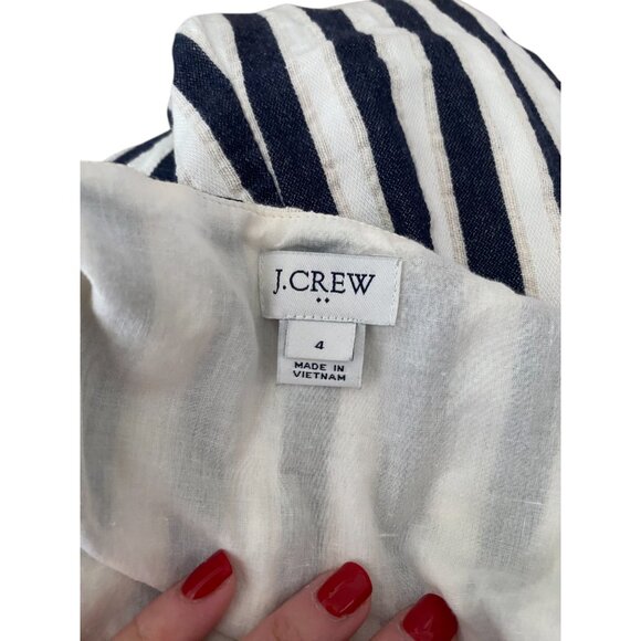 J. Crew striped button front linen dress - Picture 7 of 8